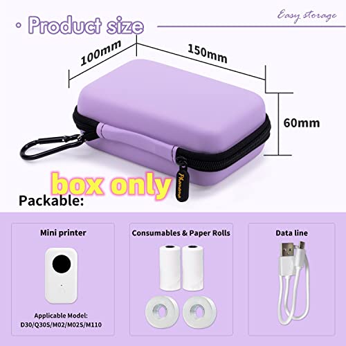 Phomemo Label Printer Case Compatible With Phomemo D30 D35 M02 M110 Label Printer, Mini Labeler Sticker Maker Storage Holder Also Fits For Tape Paper & Usb Cable (Box Only),Purple #TOP2