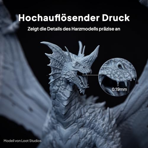 ELEGOO Saturn 4 Ultra 16K Resin 3D Drucker mit Klappdeckel, Smart Tank-Heizung bei 30 °C, 150 mm/h Hochgeschwindigkeitsdruck, Große Druckgröße von 211,68 x 118,37 x 220 mm³