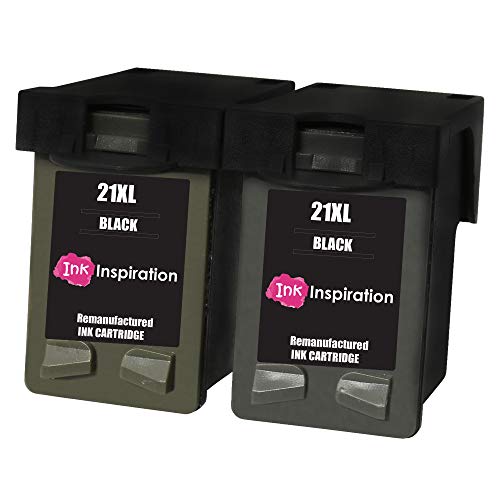 Ink Inspiration Negro 2 Cartuchos de Tinta Remanufacturados para HP 21 21XL Deskjet F2120 F2180 F2280 F335 F375 F380 F390 F4180 F4190 3940 D1460 D2360 D2460 Officejet 4315 4355 PSC 1410 1415