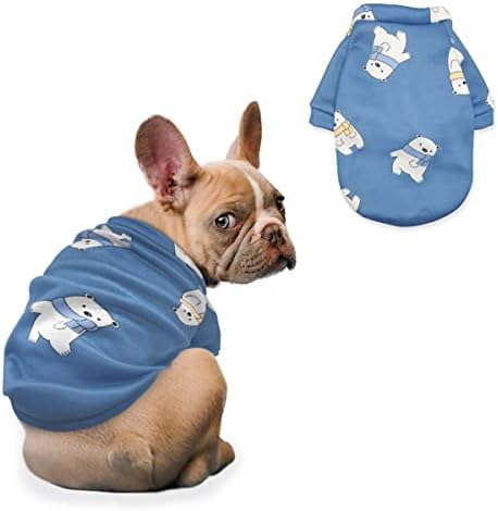 Lillabi Cute Printed Dog Clothing Knitwear Puppy Sweater Soft Warm Puppy Shirt Winter Puppy Sweater (Navy Bear, X-Large)