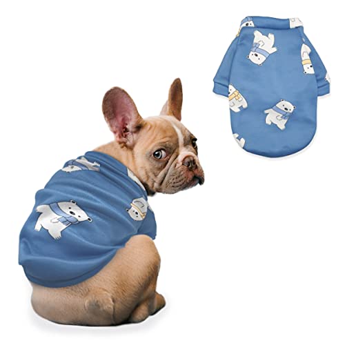 Lillabi Cute Printed Dog Clothing Knitwear Puppy Sweater Soft Warm Puppy Shirt Winter Puppy Sweater (Navy Bear, X-Large) #TOP1