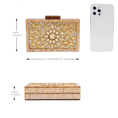 Image of Clutch Bag for Women Evening Bag with Detachable Chain Strap Gala Balls Purse for Wedding Cockatail