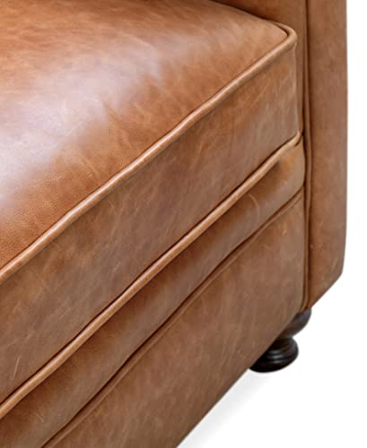 Poly & Bark Lyon Sofa In Full-Grain Pure-Aniline Italian Leather, Cognac Tan #TOP7