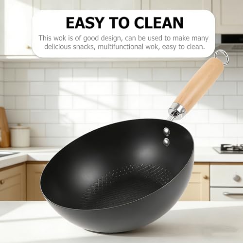 Sartén Wok de acero al carbono con tapa 7.87 in miniatura 3