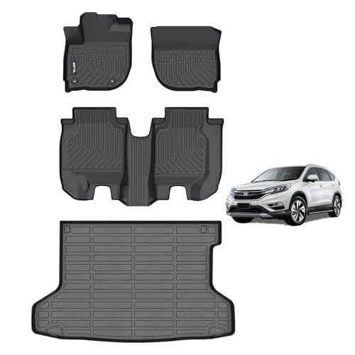 AIPOIL® Floor Mats & Cargo Liner Set for Honda HR-V 2016-2022 (AWD Models) 丨TPE All Weather Protection Anti-Slip Automotive Floor Liners丨Full Set Automobile mats Accessories, Black