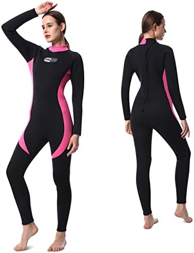 Wetsuits for Men Women, Mens Shorty/Full Body Diving Suit Wetsuit, 3MM Neoprene Wetsuit Women Wet Suit Women's for Diving Snorkeling Swimming Surfing (Full Wetsuits Long Sleeves, Womens L)