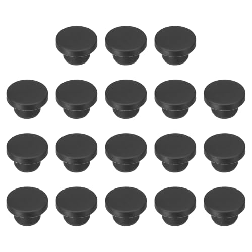 Image of MECCANIXITY 18pcs T-Shaped Silicone Plugs 15mm 19 /32 Inch Dia Snap in Plug Hole Seal Cover Round Rubber Stopper for 14.5-15mm Holes Kitchen Rubber Bulkheads Waterproof Sealing, Black