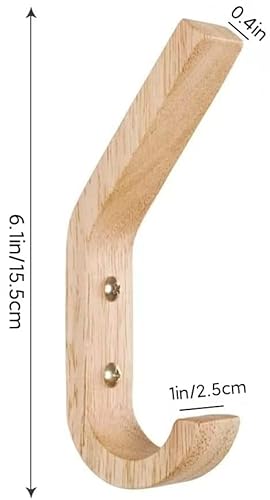 Fujinzhu Wood Hooks Wall Mounted, Coat Hooks Vintage Single Wall Hooks Organizer Heavy Duty For Towel Hat Hanging 4 Pack Oak #TOP2