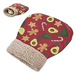 JUNZAN Saco de dormir de Navidad con aguacates para gatos, color carmesí