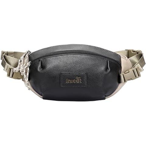 INICAT Crossbody Sling Bags for Women Small Belt Bag PU Leather Fanny Packs Waist Packs for Travel(Black fo) Cover