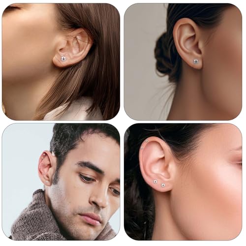 Stainless Steel Stud Earrings for Women & Men 15 Pairs Earrings Tiny Stud Earring Simple Polished Ball Studs Jewelry4