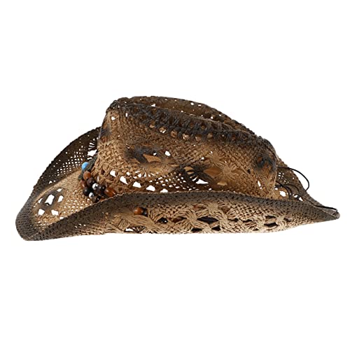 Chapeau de cowboy pour homme en paille et denim idéal pour l'été