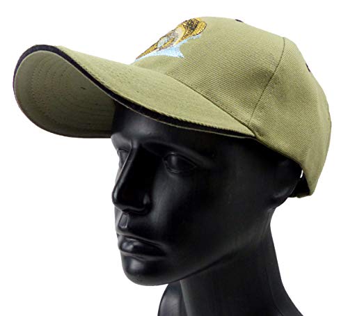Muetze Herren Damen Angler Cappy oliv Man Woman Fisher Cap Schirm-Muetze mit Motiv Fisch Retro Mütze (oliv) 5090 - 2