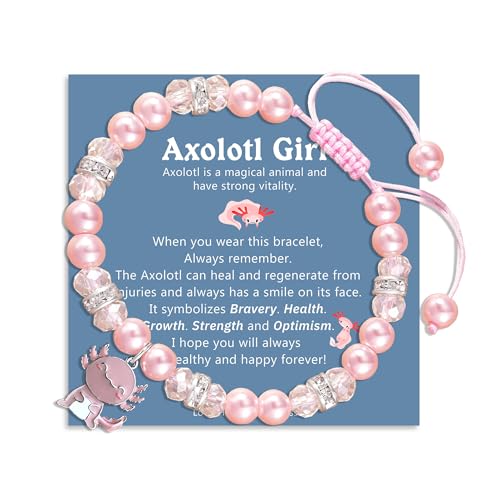 Image of Axolotl Gifts for Axolotl Lovers Birthday Gift Axolotl Necklace Bracelet Kawaii Jewelry for Who Loved Axolotl Easter Basket Stuffers