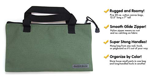 Rugged Canvas Tool Bags, Heavy-Duty Tool Organizers, Tool Holders (Set of 5) - Thumbnail 2