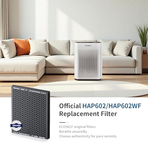 hap602 powerful air purifiers for home large room  1 pack smoke remover filter with air quality monitor 20db sleep mode air purifier for bedroom office living room 3-stage filter