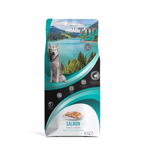 Top Salmon - Cibo per cani di taglia media e grande - ricco di salmone - confezione da 10 kg