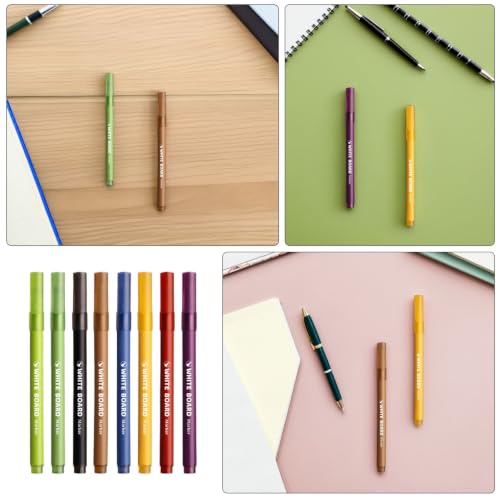 COHEALI 8pcs Colors Dry Erase Board Markers with Bold Pigments and Fluid Ink Flow, Plastic Whiteboard Pens for Office Brainstorming and Presentation, Effortless Cleaning Erasable Markers - Image 3