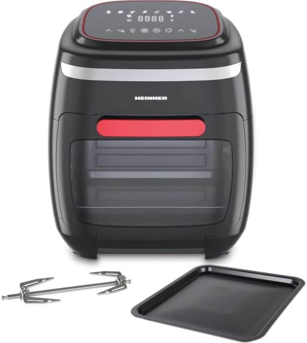 Heinner Crystal Clear HAF-B2000FB Hot Air Fryer with rotisserie spit and drip tray