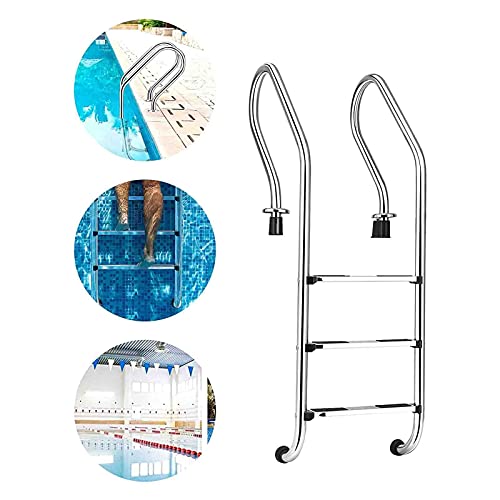 Escalera para piscina de 3 peldaños acero inoxidable miniatura 4