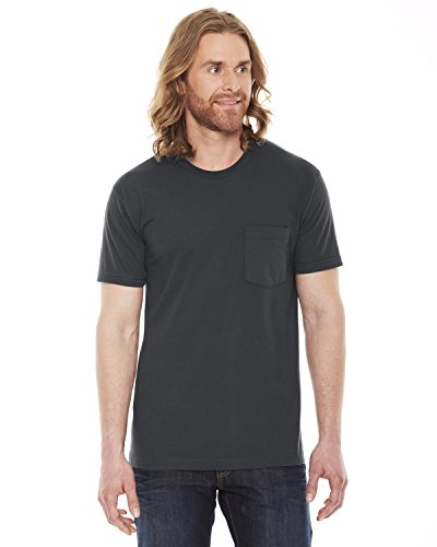American Apparel Unisex Fine Jersey Pocket Short-Sleeve T-Shirt - Coal - XL