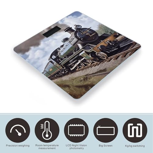 Báscula digital de baño con diseño locomotora miniatura 3
