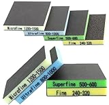 スポンジ研磨材 8枚セット 4粒度 (Fine/Superfine/Ultrafine/Microfine) 耐水 サビ落とし シンク磨き 木工DIY 金属研磨