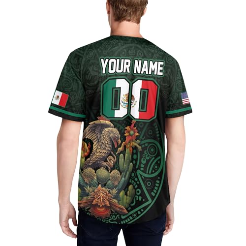 Jerseys personalizados Mexico para hombres, camiseta de futbol Mexico, camiseta mexicana de beisbol, camiseta de beisbol con bandera americana miniatura 6