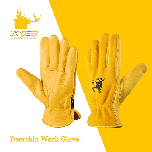 SKYDEER Full Super Soft Deerskin Leather Work Gloves (SD2212/L) - Thumbnail 5