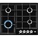 AEG 3000 Gas Hob 60cm, 4 Cooking Zones HGX64200SB, Iron Grid Pan Supports, Speed Burners, Integrated ignition, Automatic Gas Shut-off, Quick Heat Up, Less Energy Consumption, 594x510mm, Black