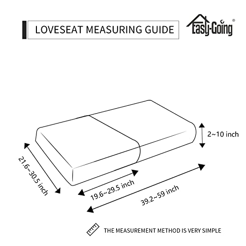 Image of Easy-Going Stretch 2 Pieces Loveseat Couch Cushion Cover for 2 Seat