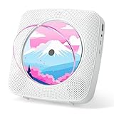 Gueray CDプレーヤー 卓上＆壁掛け式 Bluetooth受信/送信 HiFiスピーカー内蔵 cdプレイヤー 多機能 FM/USBなどに対応 操作簡単 リピート/A-Bリピート再生 mp3対応 イヤホン対応 防塵カバー付き CDラジカセ リモコン 音楽再生/語学学習/胎児教育 日本語説明書付き 充電不可 ホワイト