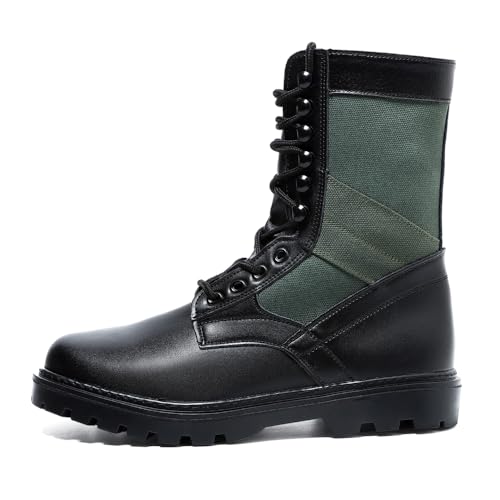 Men's Breathable Leather Tactical Military Work Boots Lightweight Hiking Motorcycle Combat Boots2