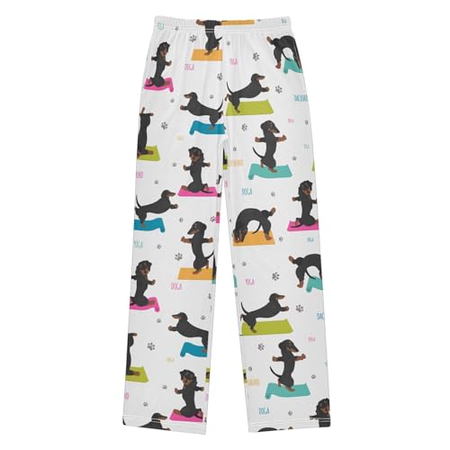 Boys' Pants Yoga Funny Dachshund Dogs Long Bottoms Jogger Pants Elastic Waist Trousers with Pockets S-XL
