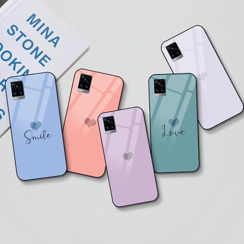 Image of COLORflow Back Cover Compatible with Vivo V20 | Pastel Hearts Color Customized | Shockproof TPU Bumper with Camera Protection Back Cover Compatible with Vivo V20