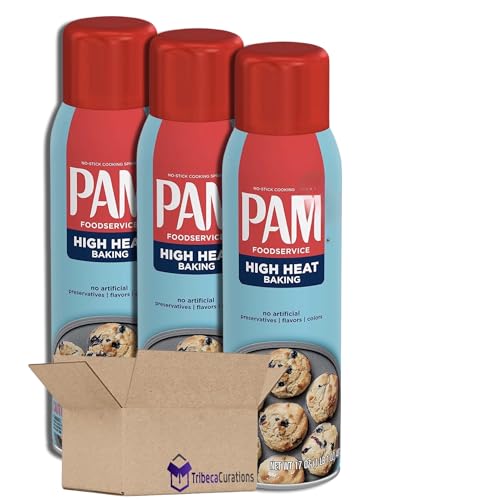High Heat Professional Baking Spray, 17 Oz Value Pack Bundle | Lechitin and Flour Free | 3 Pack