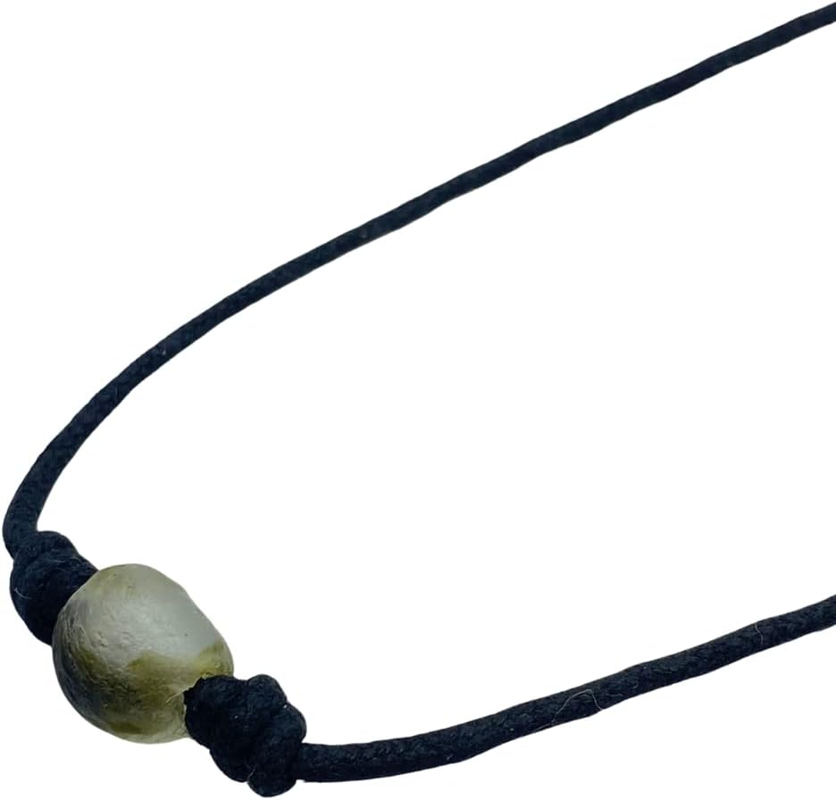 Mens Surfer Sea Glass Necklace - Men Surfing Seaglass Waterproof, Hawaii Jewelry, Hawaiian Vibes, Women Cute Choker, Beach Aesthetic Accessories, African Ocean Recycle Bead, Summer image 3