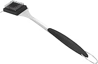 Vista 1 de TOPINCN Cepillo de parrilla de mango largo, raspador de acero inoxidable, herramienta de barbacoa para el hogar, raspador de cepillo de picnic