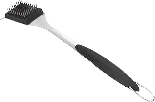 Escova para Grelhar Cabo Longo Raspador Aço Inoxidável Ferramenta de Churrasco Escova Doméstica Raspador Prata Piquenique Churrasco Escova de Limpeza Ferramenta Raspador