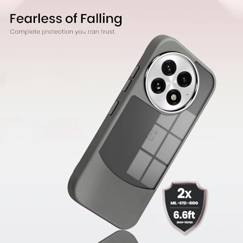 Image of KARWAN️Fusion Edge Leather Transparent Mobile Back Case | Slim Fit | Anti-Fingerprint| Scratch-Resistant | Premium Grip | Shockproof case | Back Cover for Oneplus 13R || Grey