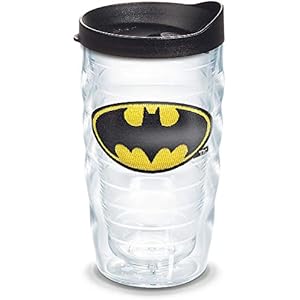Tervis Batman Tumbler with Emblem and Black Lid 10oz Wavy Clear