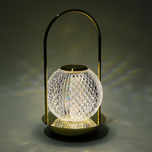 Image of Lexton Crystal Diamond Shape Table Lamp with Touch Control LED Light | Adjustable Brightness, USB Charging, Portable, Night Desk Lamp for Bedroom, Living Room, Study, Decoration,GIF | (Pack of 1)