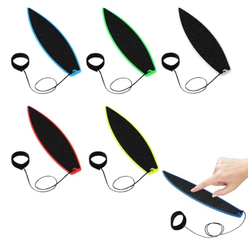 WUSJCOF 5 tavole da surf per dita, mini tavola da surf, per auto al vento, per bambini, adolescenti, adulti, allenamento al chiuso e all'aperto (5 colori)