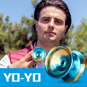 FETESNICE Yoyo Professional yoyo Unresponsive Responsive yoyo Yo-yos for Kids Adults Beginners yo yo Metal Trick Butterfly Yoyos with Replacement Bearings yo-yo Yoyo Ball yoyo Strings(Blue)