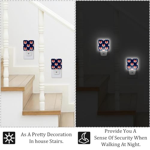 Luz nocturna de mesa con patrón Fox Heads LED para niños miniatura 6