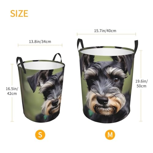 Panier à linge rond étanche avec imprimé schnauzer - 6
