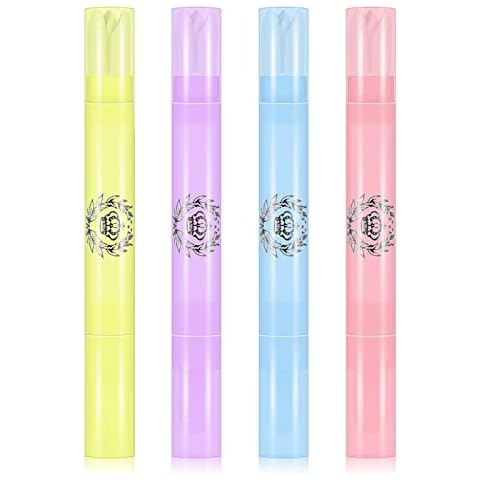 Ownest 4 Pcs Nail Polish Corrector Remover Pen, Nail Edge Cleaning Pen, Makeup Remover Manicure Pen with Cotton Tip, Nail Correction Pen Can Hold Makeup Remover Cover