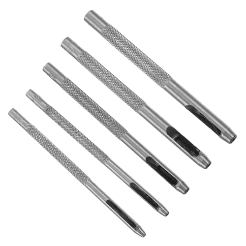 SEWACC 5個 ベルト穴開け用レザー丸穴パンチ点 耐久鋼製多対応 革 キャンバス 時計バンド用ホールカッター 手作り向け