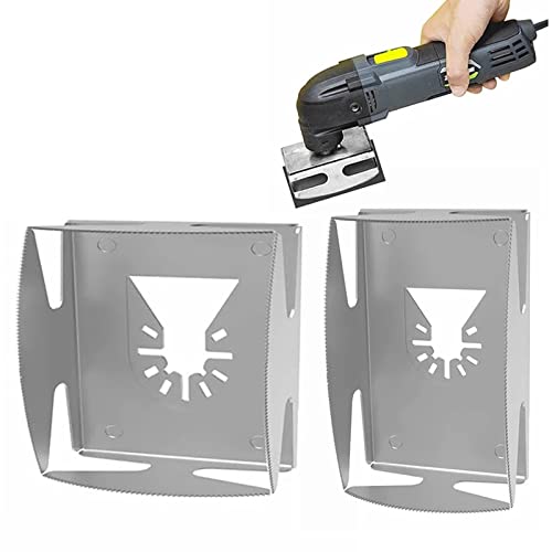 Coupe-Fente Carrée En Acier Inoxydable 2 Pièces Pour Métal En Plastique Avec Outil De Coupe Carrée À Quatre Lames, Coupe Précise Carrée, Compatible Avec La Plupart Des Outils Oscillants Standard Cover