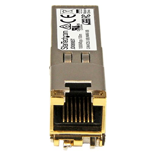 Image of StarTech.com HPE JD089B Compatible SFP Module - 1000BASE-T - SFP to RJ45 Cat6 /Cat5e - 1GE Gigabit Ethernet SFP - RJ-45 100m - HPE 5820AF, 12500, 5500 (JD089BST)